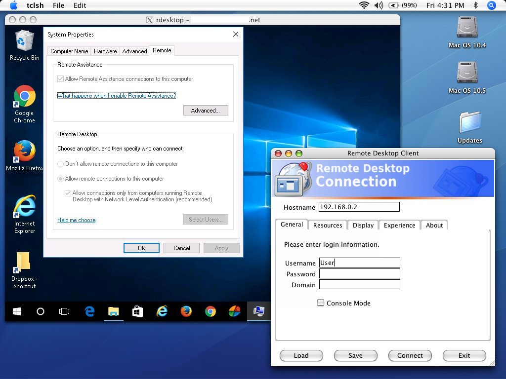 connect remote from mac to windows 10